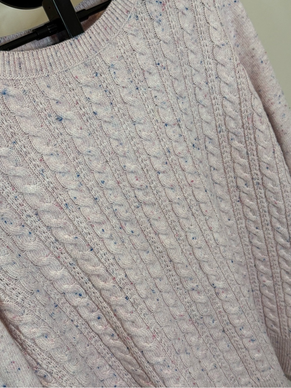 Talbots Plus 3X Pink Cable Knit Confetti Speckled Sweater - Picture 3 of 10